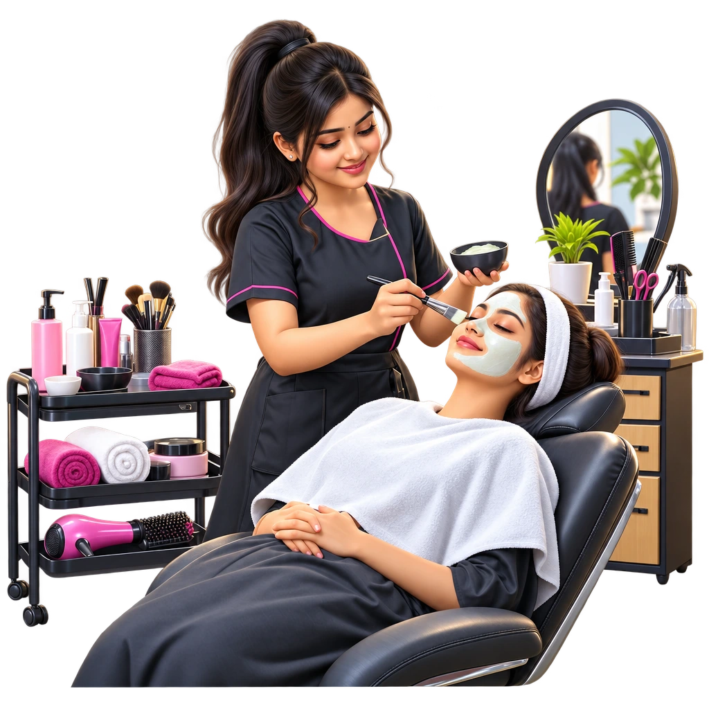 Beautician styling a client’s hair with a brush and hairdryer, cosmetology certificate course.